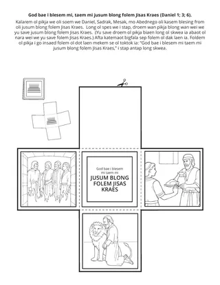 aktiviti pej: God bae i blesem mi taem bae mi folem Jisas Kraes.