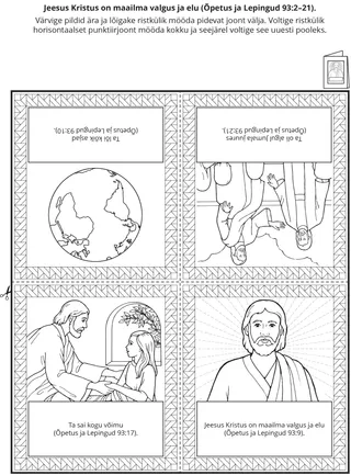 tegevusleht: Jeesus Kristus on maailma valgus ja elu