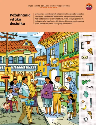 Skrytý obrázok vo formáte PDF, na ktorom sú ľudia, ktorí dávajú jedlo mladému páru