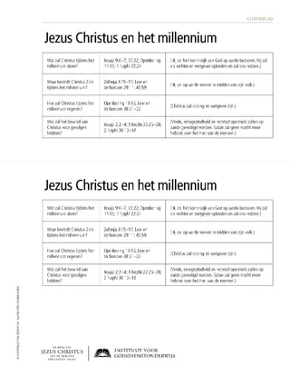 handout, Jesus Christ and the Millennium