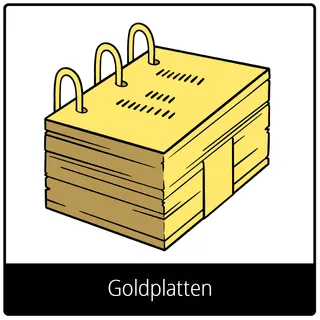 Symbol für Evangeliumsbegriff: Goldplatten