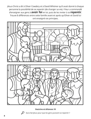 Oliver and David Taught Repentance coloring page