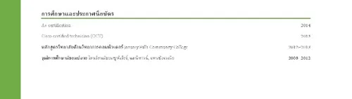 ตัวอย่างเรซูเม่ที่ดี