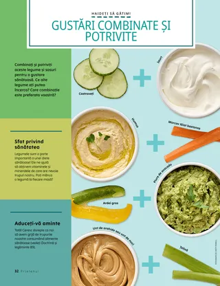 Pagina PDF cu fotografii cu legume și sosuri.
