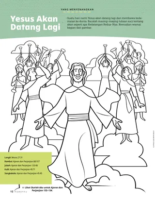 color-by-number picture of Jesus at the Second Coming