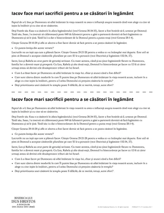 Iacov face mari sacrificii pentru a se căsători în legământ