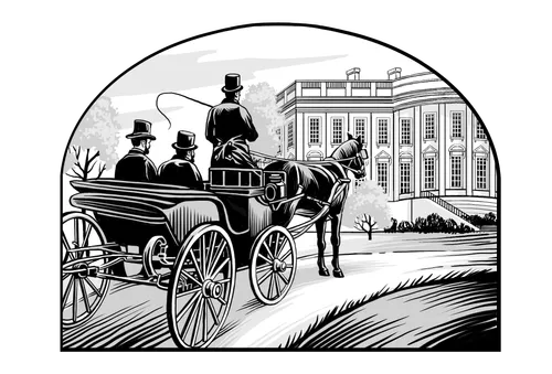horse-drawn carriage arriving at White House