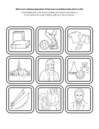 toimintasivu: minä voin lausua todistukseni Jeesuksen Kristuksen evankeliumista