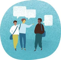 年輕人彼此交談