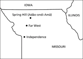 mapa, oeste do Missouri