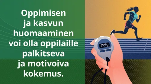Huomaa oppiminen ja kasvu -meemi