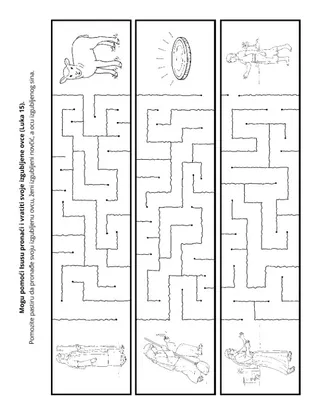 stranica aktivnosti: Mogu pomoći Isusu da vrati svoje ovce.