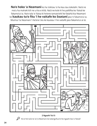Elisha and Naaman coloring page