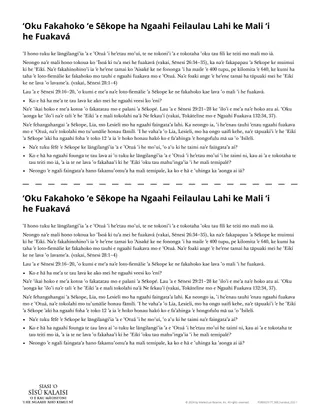 Ko e Fakahoko ʻe Sēkope ha Ngaahi Feilaulau Lahi ke Mali ʻi he Fuakavá