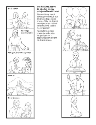stranica aktivnosti: Isus Krist me poziva da slijedim njegov primjer