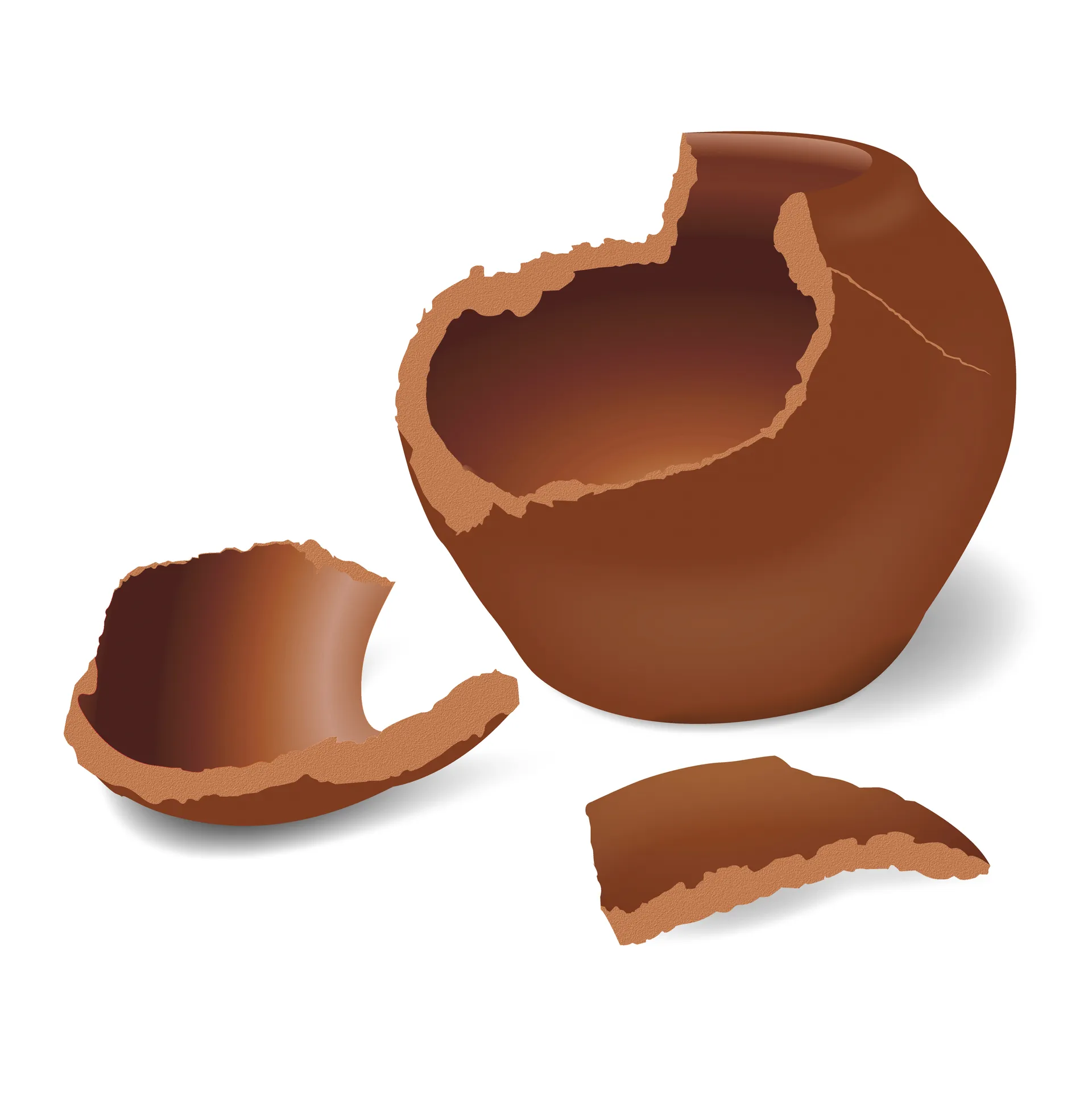 Illustration of a broken clay pot.