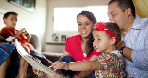 family studying scriptures
