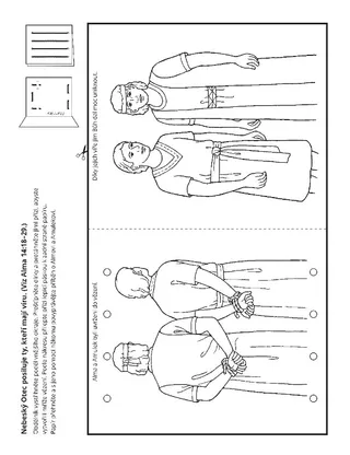 stránka s činnostmi: Alma a Amulek měli víru