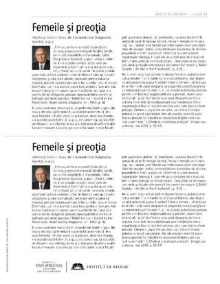 foaie de prezentare, Femeile şi preoţia