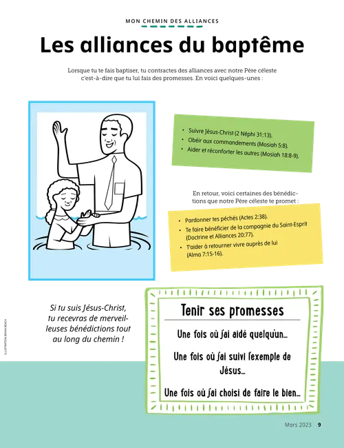 Coloriage au format PDF représentant un homme baptisant une fillette