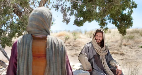 బావి వద్ద స్త్రీతో మాట్లాడుచున్న యేసు