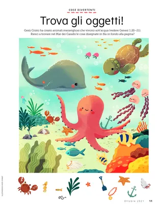 ocean scene with octopus and fish