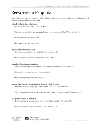 material de apoio, Reescrever a Pergunta