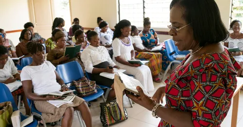 woman teaching class