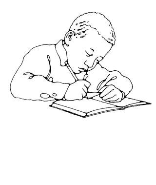 boy writing in journal