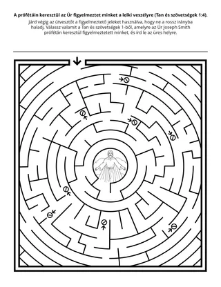 tevékenységi oldal: a próféta figyelmeztet minket a lelki veszélyre