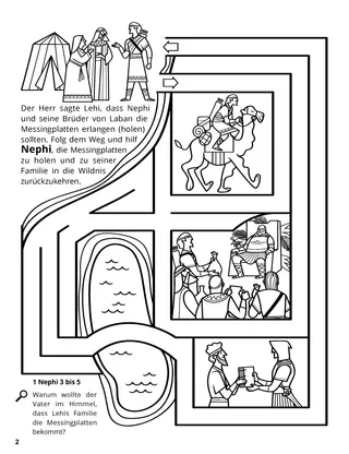 Nephi Obtains the Brass Plates coloring page