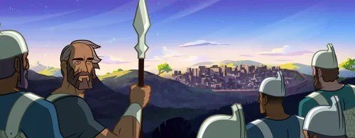 Illustration of Gideon and his army