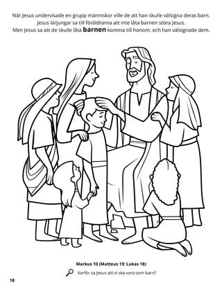 Jesus Blessed the Children coloring page