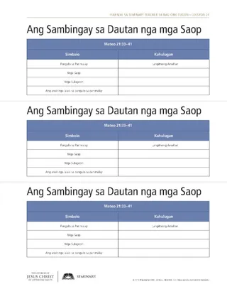 handout, Parable of the Wicked Husbandmen