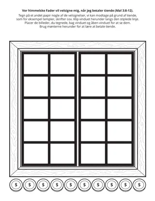 aktivitetsside: Vor himmelske Fader vil velsigne mig, når jeg betaler tiende