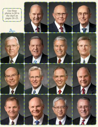 picutres of the First Presidency and Twelve Apostles