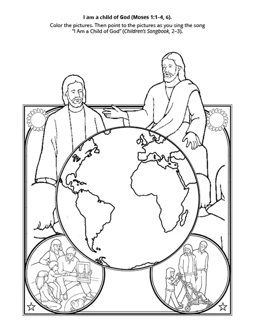 "I am a child of God" activity page.