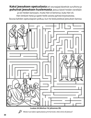 Two Disciples on the Road to Emmarus coloring page