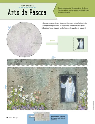 Arte com recortes do sepulcro de Páscoa