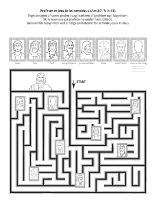 aktivitetsside: Profeter er budbringere for Jesus Kristus.