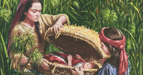 Baby Moses in basket