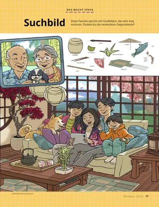 A family video-calling their grandparents