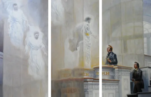 Moses, Elias, and Elijah appearing in Kirtland Temple