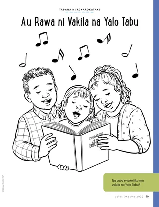 coloring page of children singing