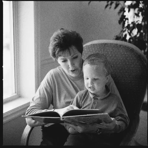 mother reading to child