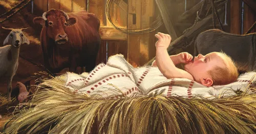 嬰孩耶穌在馬槽裡