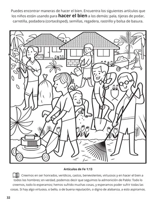 Thirteenth Article of Faith coloring page