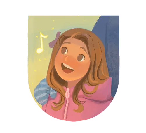 Illustration of girl singing