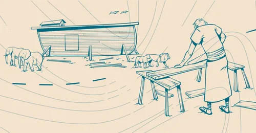Noah building the ark