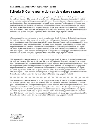 scheda per l’insegnante